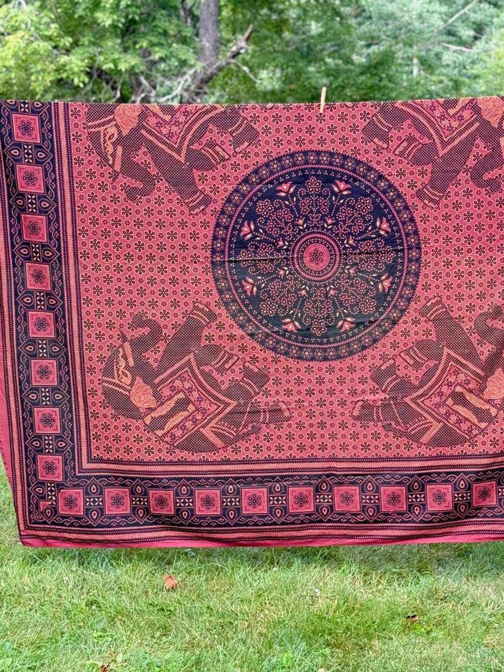 Parade of Elephants Mandala Cloth Hippie Wall Hanging 85 X 84 Tablecloth Window